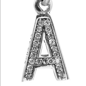 Pandora CZ Letter A Charm